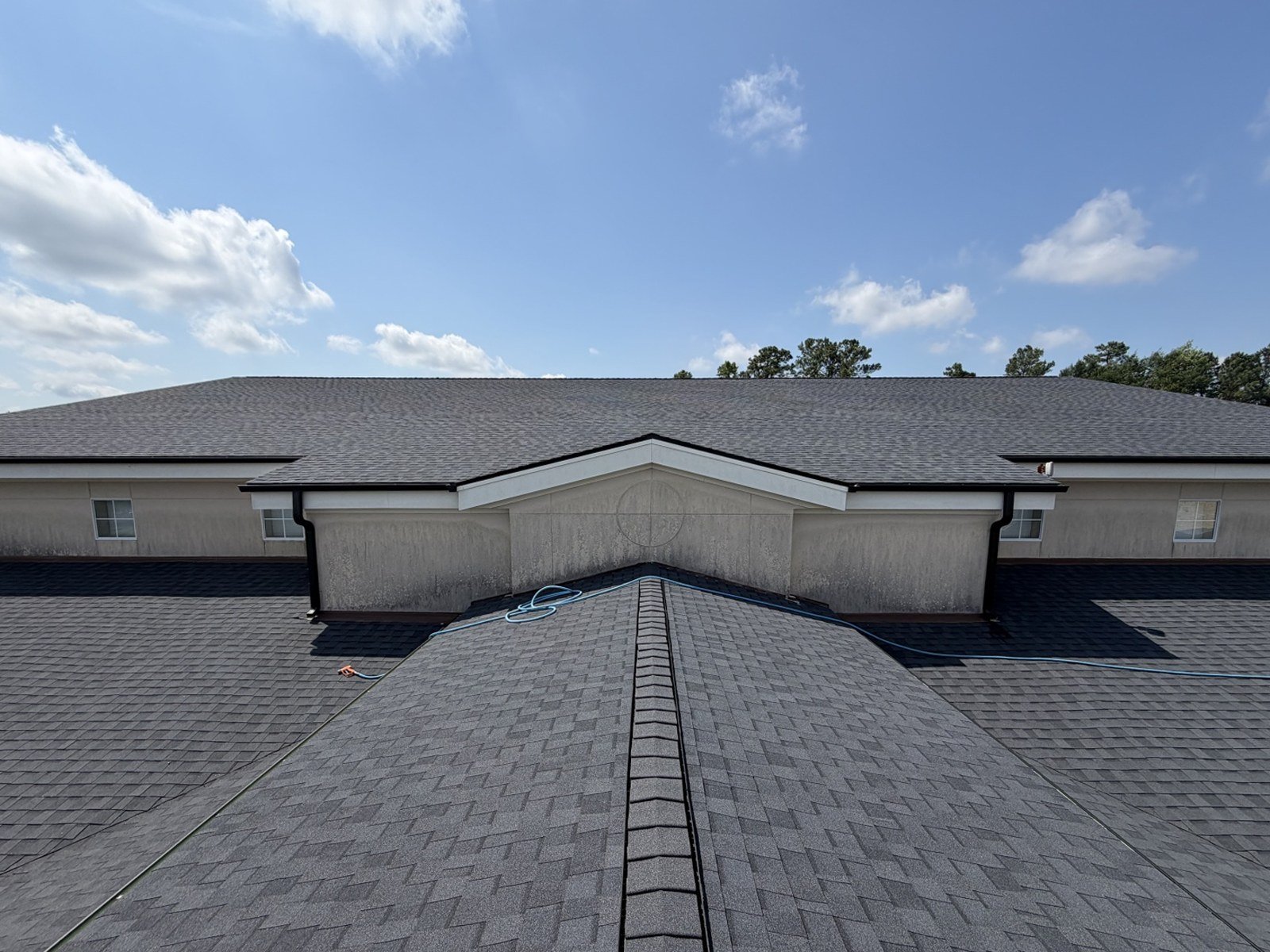 Commercial building before cleaning