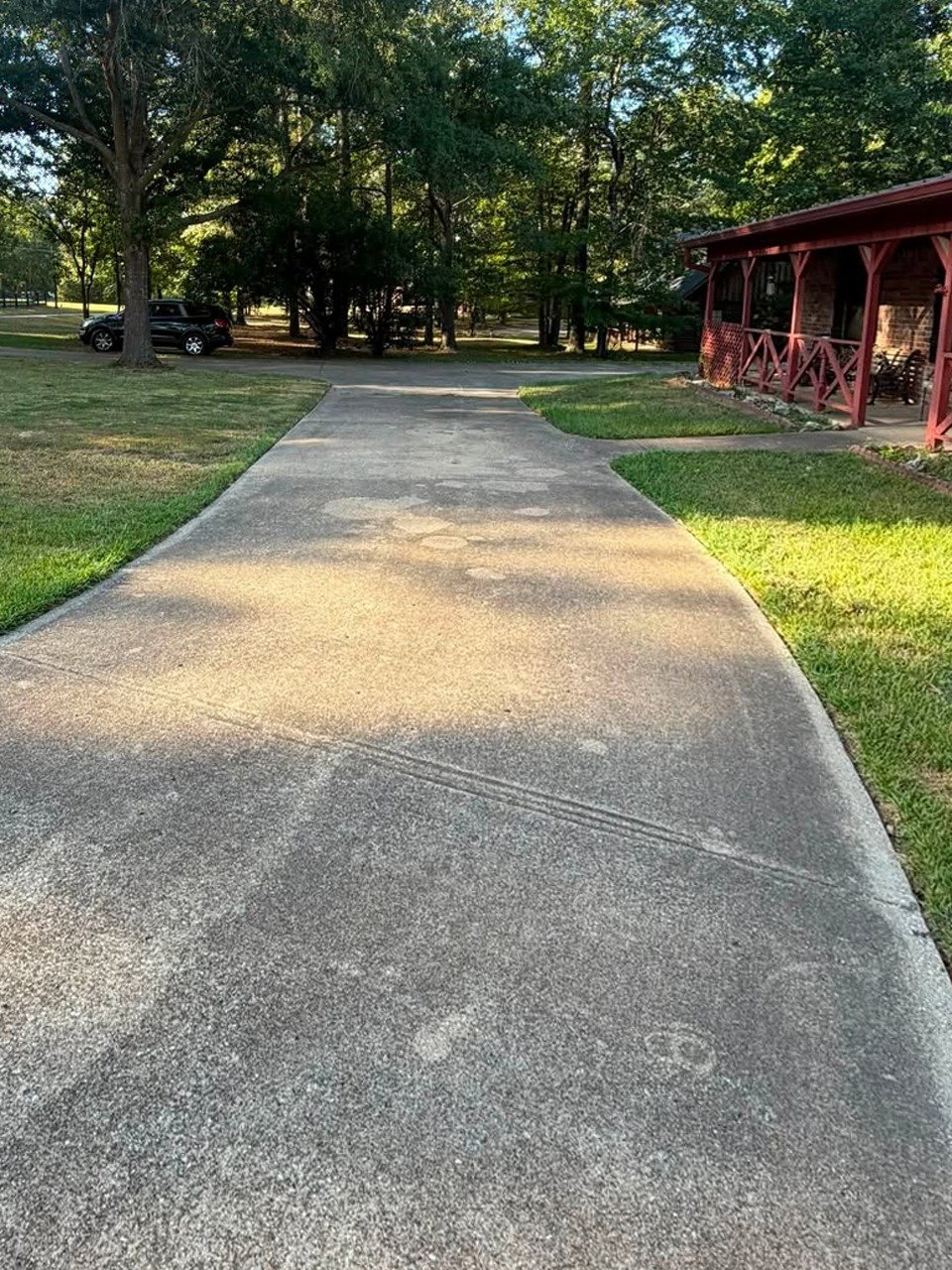 Driveway before cleaning